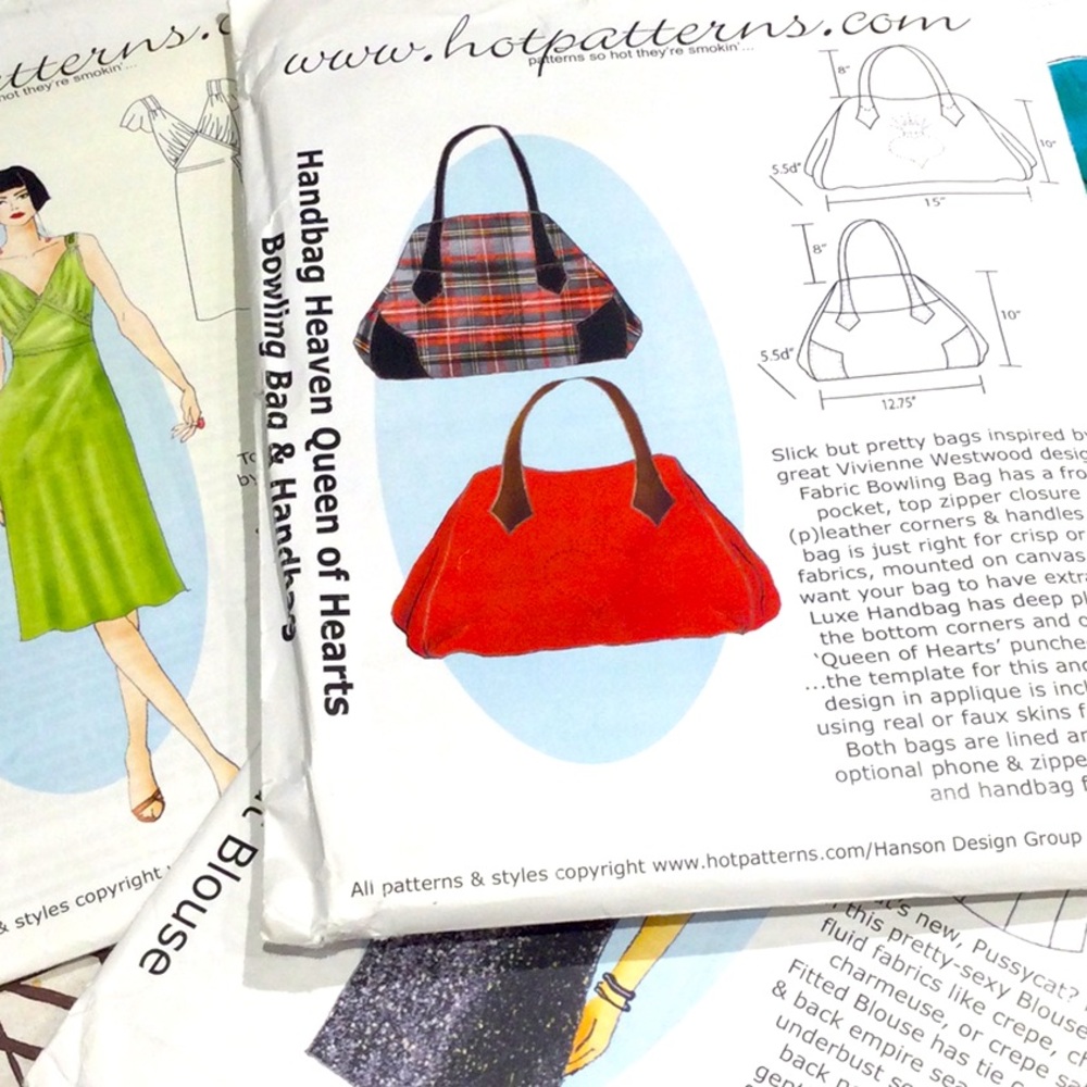 Vivienne Westwood style bag pattern Lot of 5 Sewing Patterns by HotPatterns
